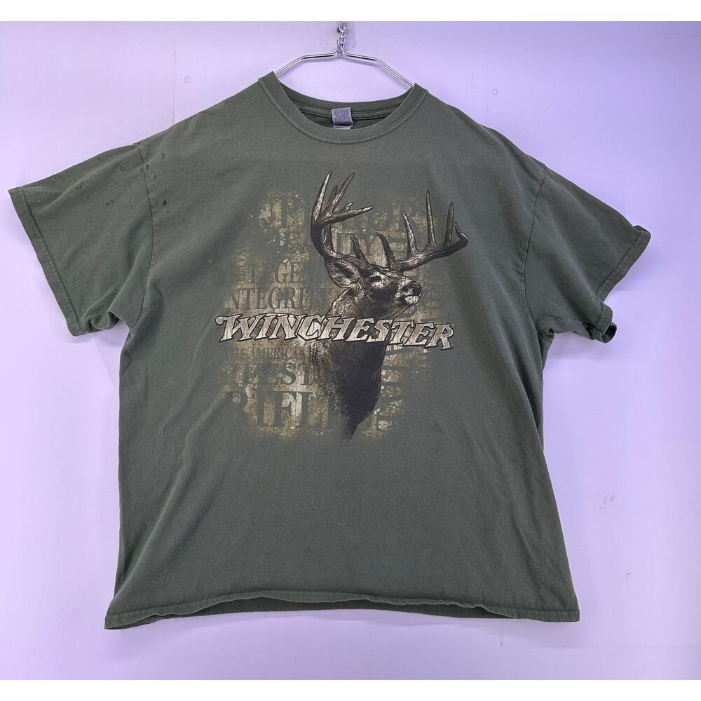Winchester Green Deere Print Tshirt Size XL